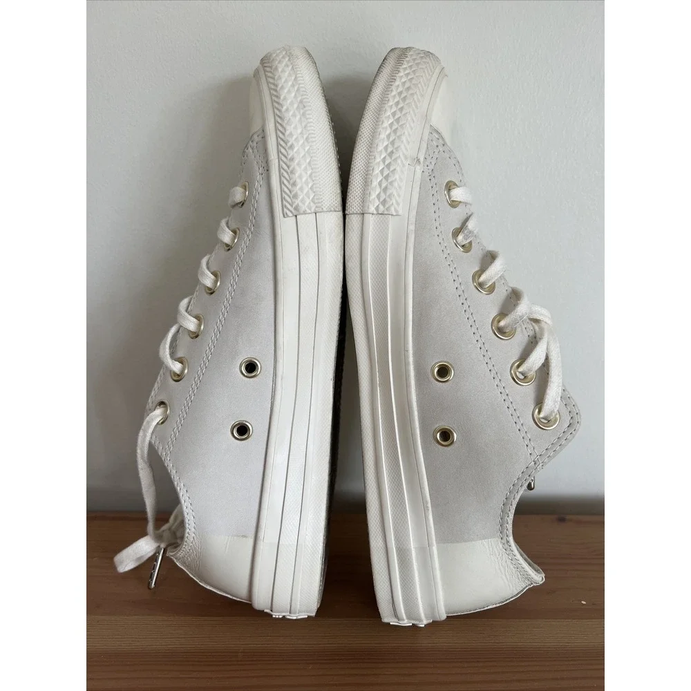 Converse All Star Blocked Nubuck CTAS Ox Egret Driftwood-159528C Size 8 Leather